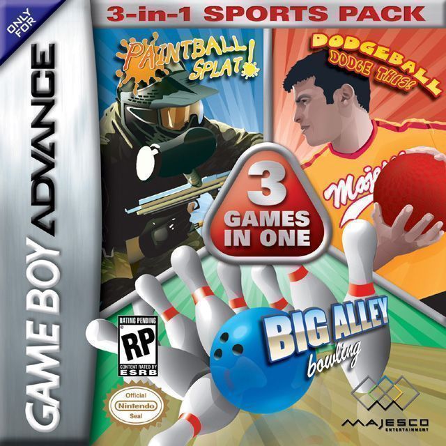 3-in-1 Sports Pack: Paintball Splat! / Dodgeball Dodge This! / Big Alley Bowling 7 / Majesco's Sport Pack PAL (Game Boy Advance)