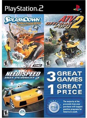 ESA Foundation Compilation Set - Compilation of ATV Offroad Fury 2, Need for Speed: Hot Pursuit 2, and Splashdown: Rides Gone Wild (PlayStation 2)