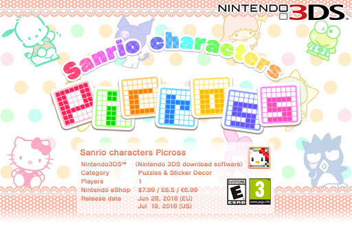 Sanrio characters Picross (Nintendo 3DS)